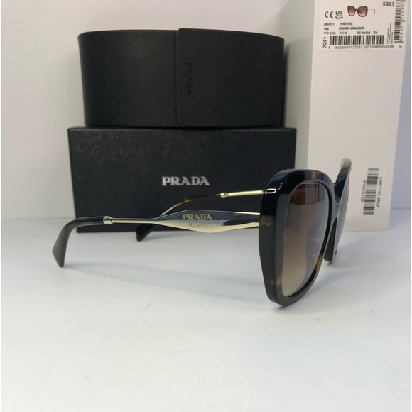 PRADA SPR 03Y VAU-6S1 butterfly sunglass honey tortoise frame brown lenses. - Picture 10 of 16